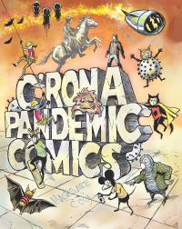 Book Cover for C'rona Pandemic Comics by Bob Hall, Judy Diamond, Liz VanWormer, Judi M gaiashkibos