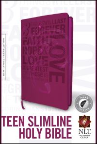 Book Cover for Teen Slimline Bible NLT, Index (Red Letter, LeatherLike, Hot Pink, Indexed) by Tyndale
