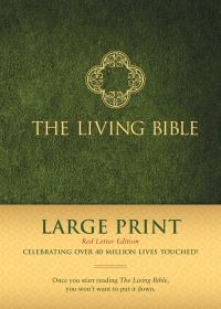 Book Cover for The Living Bible Large Print Red Letter Edition (Hardcover, Green, Red Letter) by Tyndale