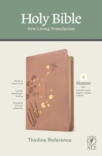 Book Cover for NLT Thinline Reference Bible, Filament-Enabled Edition (LeatherLike, Brushed Pink, Red Letter) by Tyndale