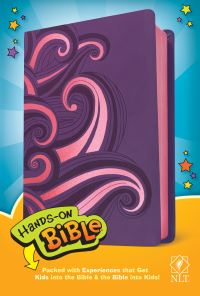 Book Cover for Hands-On Bible NLT (LeatherLike, Purple/Pink Swirls) by Tyndale