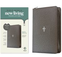 Book Cover for NLT Thinline Reference Zipper Bible, Filament Enabled (LeatherLike, Textured Cross Gray, Red Letter) by Tyndale