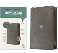 Book Cover for NLT Thinline Reference Zipper Bible, Filament Enabled (LeatherLike, Textured Cross Gray, Indexed, Red Letter) by Tyndale