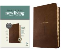 Book Cover for NLT Large Print Thinline Center-Column Reference Bible, Filament Enabled (LeatherLike, Brown Holy Cross, Indexed, Red Letter) by Tyndale