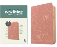 Book Cover for NLT Large Print Thinline Center-Column Reference Bible, Filament Enabled (LeatherLike, Pink Gold Floral, Red Letter) by Tyndale