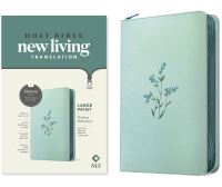 Book Cover for NLT Large Print Thinline Reference Zipper Bible, Filament Enabled (LeatherLike, Baby Blue Blossoms, Red Letter) by Tyndale
