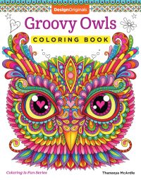 Book Cover for Groovy Owls Coloring Book by Thaneeya McArdle