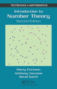 Book Cover for Introduction to Number Theory by Martin J. Erickson, Anthony Vazzana, David Garth