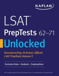 Book Cover for LSAT PrepTests 62-71 Unlocked by Kaplan Test Prep