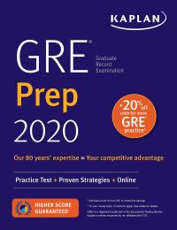 Book Cover for GRE Prep 2020 by Kaplan Test Prep