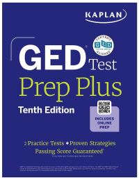 Book Cover for GED Test Prep Plus, Tenth Edition (2026) by Kaplan Test Prep, Caren Van Slyke