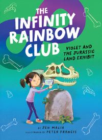 Book Cover for Violet and the Jurassic Land Exhibit by Jen Malia