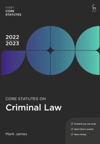 Book Cover for Core Statutes on Criminal Law 2022-23 by Mark James