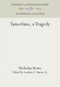 Book Cover for Tamerlane, a Tragedy by Nicholas Rowe