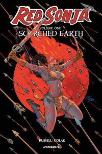 Book Cover for Red Sonja. Volume One Scorched Earth by Mark Russell