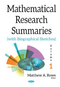 Book Cover for Mathematical Research Summaries. Volume 1 by Matthew A Rowe