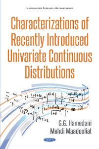 Book Cover for Characterizations of Recently Introduced Univariate Continuous Distributions by G G Hamedani, Mehdi Maadooliat