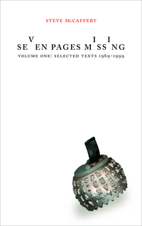 Book Cover for Seven Pages Missing Volume 1 by Steve McCaffery
