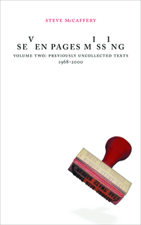 Book Cover for Seven Pages Missing Volume 2 by Steve McCaffery