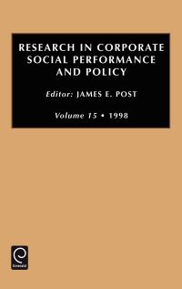 Book Cover for Research in Corporate Social Performance and Policy by James E Post