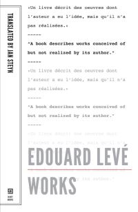 Book Cover for Works by Édouard Levé
