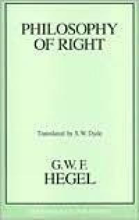 Book Cover for Philosophy of Right by Georg Wilhelm Friedrich Hegel, S W Dyde