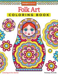 Book Cover for Folk Art Coloring Book by Thaneeya McArdle