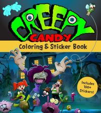 Book Cover for Creepy Candy Coloring & Sticker Book by Inc Toonz Animation USA