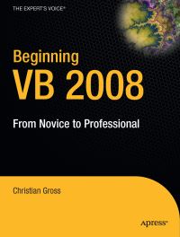 Book Cover for Beginning VB 2008 by Christian Gross