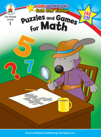 Book Cover for Puzzles and Games for Math, Grade 1 by Carson Dellosa Education
