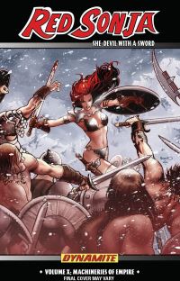 Book Cover for Red Sonja, She-Devil With a Sword. Volume X Machineries of Empire by Eric S Trautmann, Noah Salonga