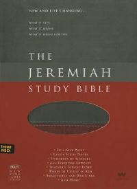 Book Cover for The Jeremiah Study Bible, NKJV: Charcoal/Burgundy LeatherLuxe® W/thumb Index by Dr David Jeremiah