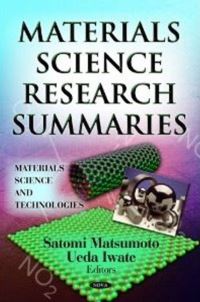 Book Cover for Materials Science Research Summaries by Satomi Matsumoto, Ueda Iwate
