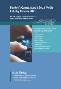 Book Cover for Plunkett's Games, Apps & Social Media Industry Almanac 2023 by Jack W Plunkett