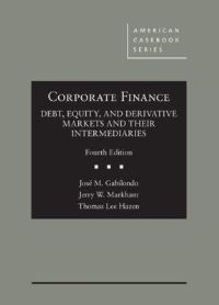 Book Cover for Corporate Finance by José Gabilondo, Jerry W. Markham, Thomas Lee Hazen