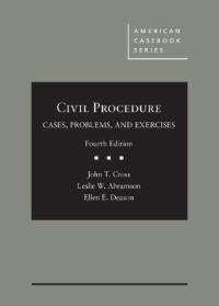 Book Cover for Civil Procedure by John T. Cross, Leslie W. Abramson, Ellen E. Deason
