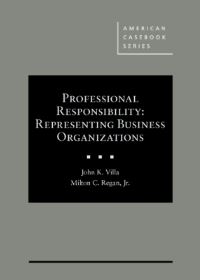 Book Cover for Professional Responsibility by John K. Villa, Milton C. Regan