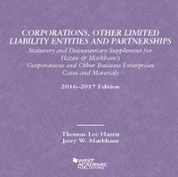 Book Cover for Corporations, Other Limited Liability Entities Partnerships by Thomas Hazen, Jerry Markham