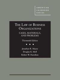 Book Cover for The Law of Business Organizations by Jonathan R. Macey, Douglas K. Moll, Robert W. Hamilton