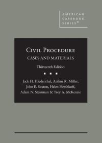 Book Cover for Civil Procedure by Jack H. Friedenthal, Arthur R. Miller, John Edward Sexton, Helen Hershkoff, Adam N. Steinman, Troy A. McKenzie