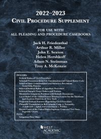 Book Cover for Civil Procedure Supplement, for Use With All Pleading and Procedure Casebooks, 2022-2023 by Jack H Friedenthal