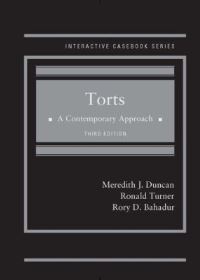 Book Cover for Torts by Meredith J Duncan, Ronald Turner, Rory Bahadur
