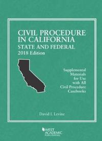 Book Cover for Civil Procedure in California by David I. Levine