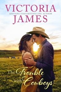 Book Cover for The Trouble With Cowboys by Victoria James, Copyright Paperback Collection Library of Congress
