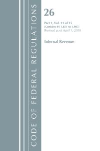 Book Cover for Code of Federal Regulations, Title 26 Internal Revenue 1.851-1.907, Revised as of April 1, 2018 by Office Of The Federal Register US