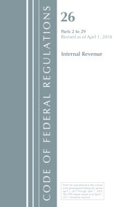 Book Cover for Code of Federal Regulations, Title 26 Internal Revenue 2-29, Revised as of April 1, 2018 by Office Of The Federal Register US