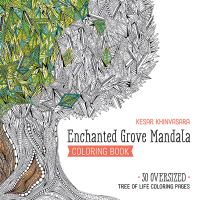 Book Cover for Enchanted Grove Mandala Coloring Book by Kesar Khinvasara