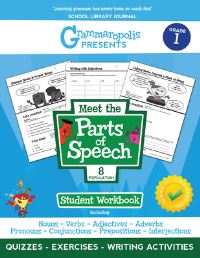 Book Cover for The Parts of Speech Workbook, Grade 1 by Coert Voorhees, Grammaropolis