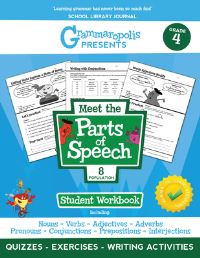 Book Cover for The Parts of Speech Workbook, Grade 4 by Coert Voorhees, Grammaropolis