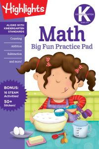 Book Cover for Kindergarten Math Big Fun Practice Pad by Highlights Learning